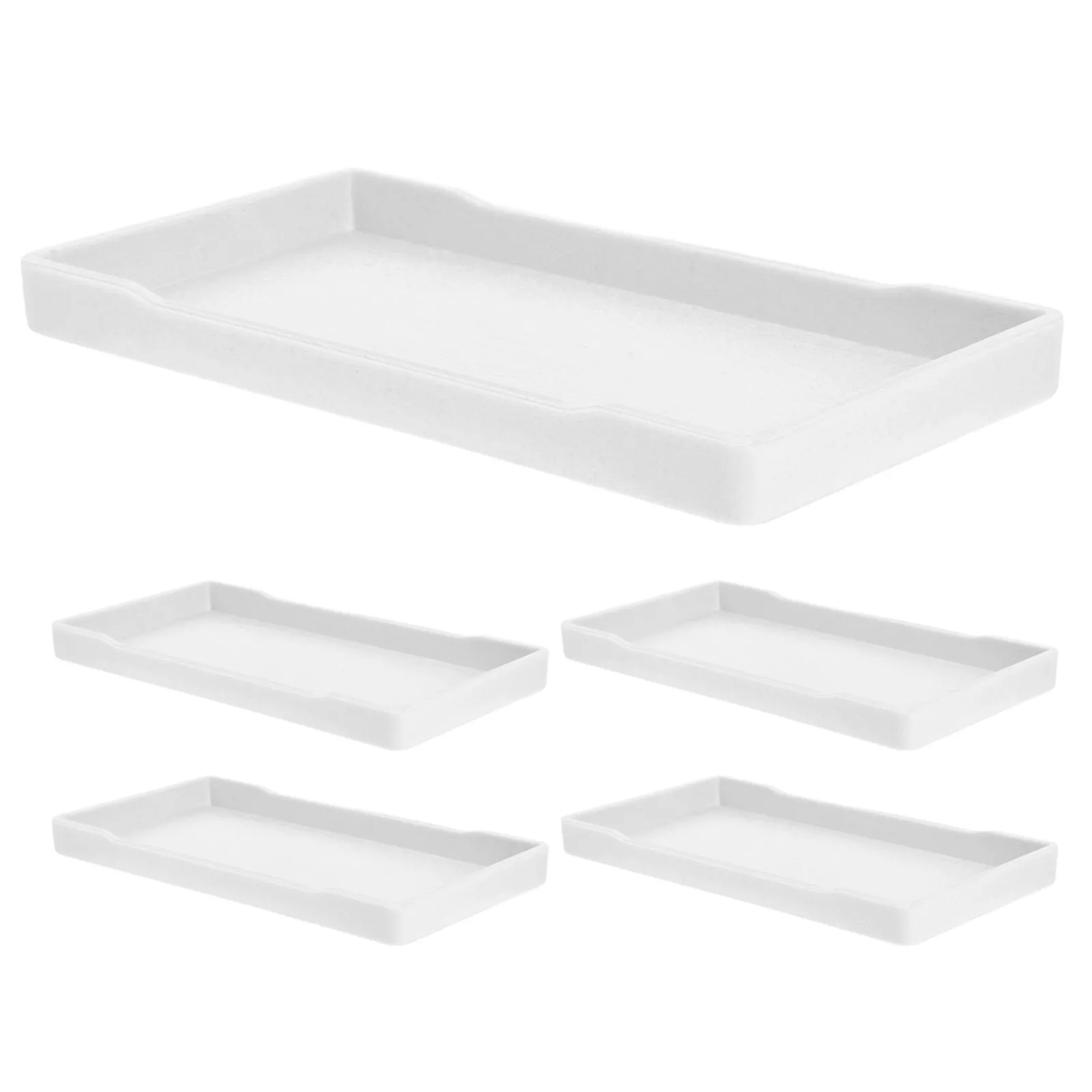 5Pcs Shatterproof Thickened Bathroom Vanity Tray Rectangle Organizer Small Decorative Tray Sink Countertop Wood Pattern - view 4