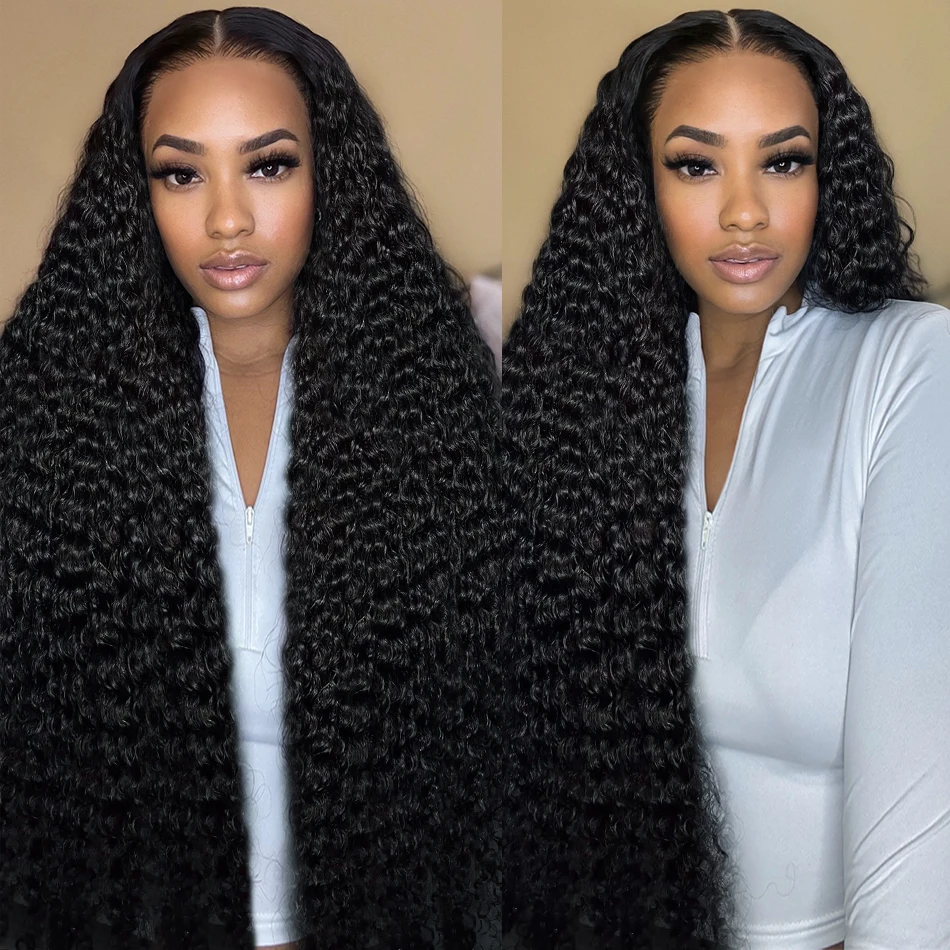 28 30 32 بوصة حزم الشعر البشري موجة عميقة 3 4 حزمة شعر الإنسان الخام البرازيلي شعر بشري مجعد حزم ملحقات لحمة مزدوجة