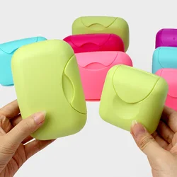 1pcs Portable Soap Dishes Soap Container Bathroom Acc Travel Home Plastic Soap Box With Cover Small/big Sizes candy color