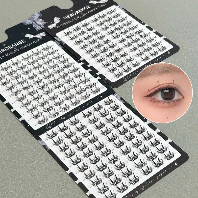 Lichtgewicht, dunne, lijmvrije valse wimpers, dik en gekruld, gesegmenteerde wimpers, drietraps make-uptoepassing, natuurlijke oogmake-up