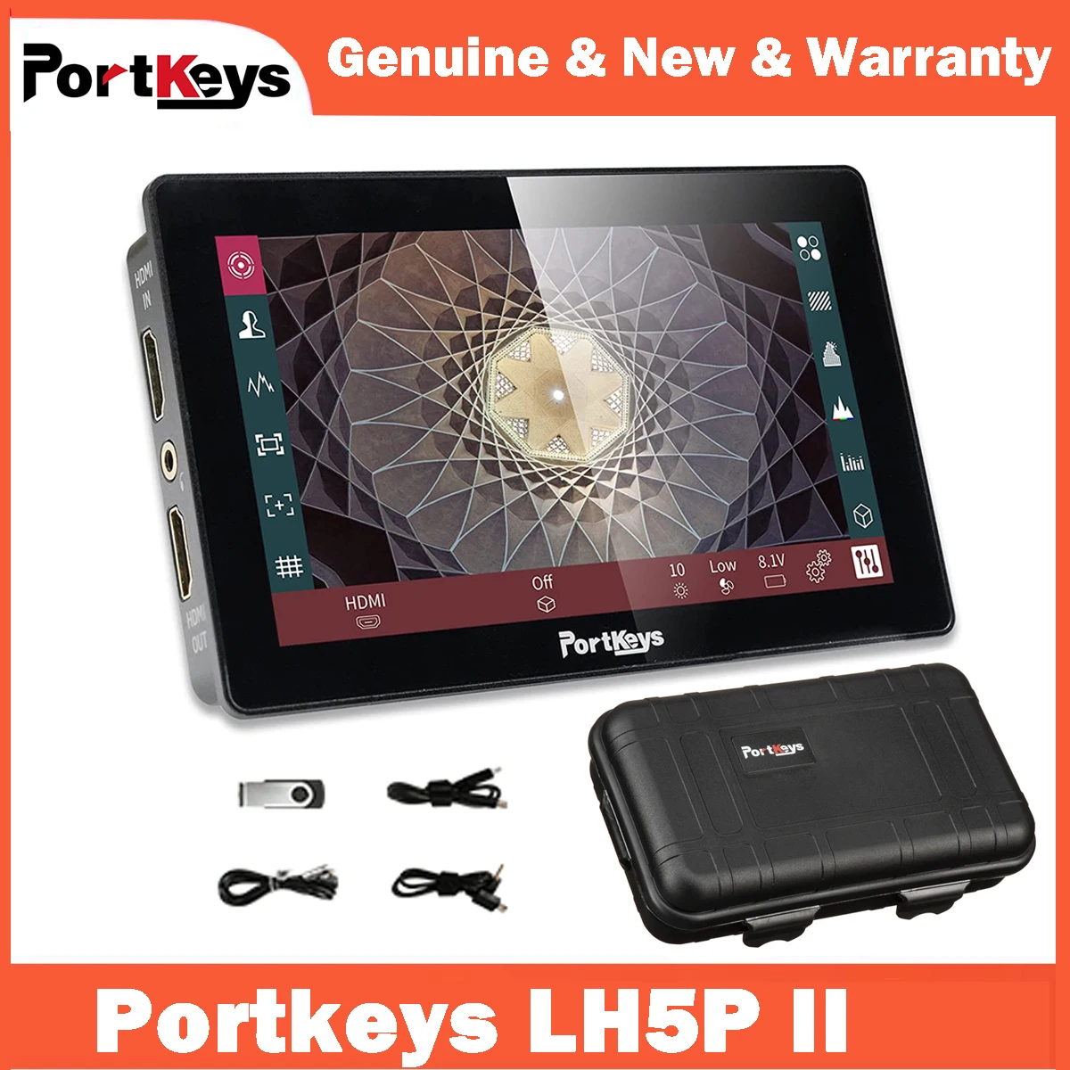 

Portkeys LH5P II 5.5" 2000NIT Full HD 4K Touch Screen Monitor Metal Frame Bluetooth for Rec Key Sony Pansonic Canon BMPCC ZCam