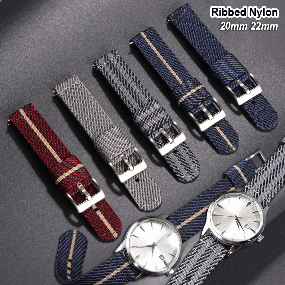 

20mm 22mm Premium Smooth Nylon Watch Strap Woven Watch Band Quick Release Replacement Wristband for Smartwatch Aaccessories