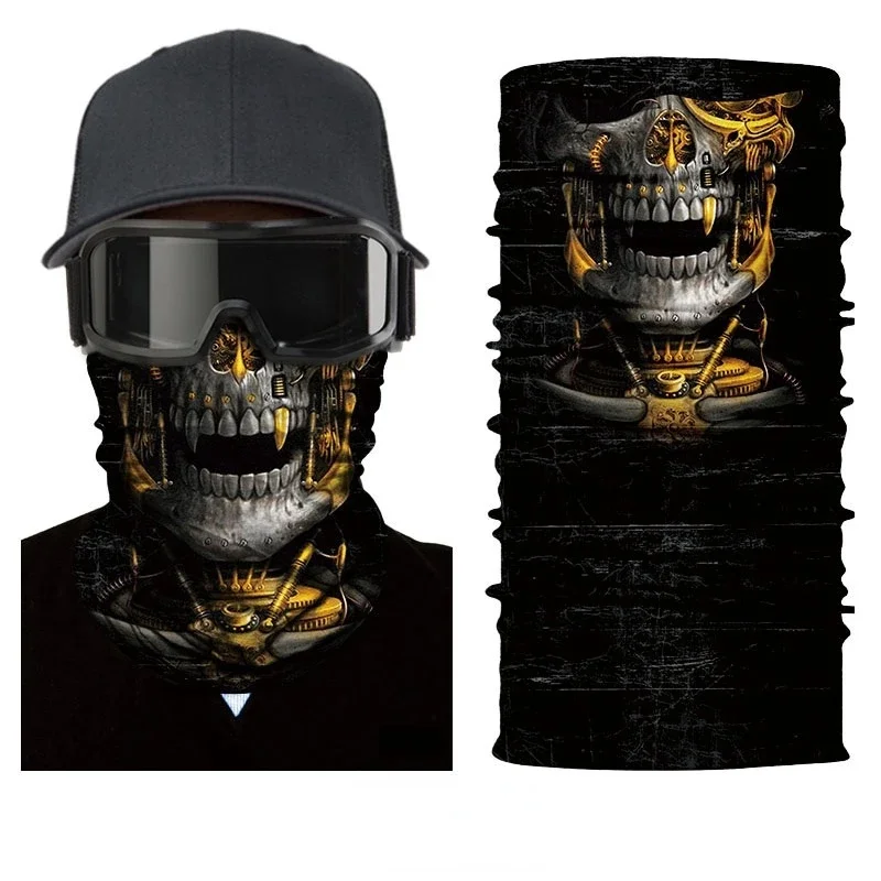 Cool Robot Skull Halloween Mask Scarf Joker Headband Balaclavas Face Mask for Cycling Fishing Ski Motorcycle