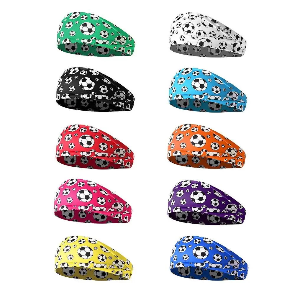 

Sweatband Football Print Soccer Headband Adjustable Breathable Yoga Headband Elastic Sports Headband Unisex