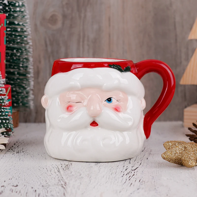 

Рождественская 3D керамическая кружка Санта-Клауса, 530 мл, праздничная чашка для кофе, чая, рождественский подарок для домашнего офиса, праздничный декор