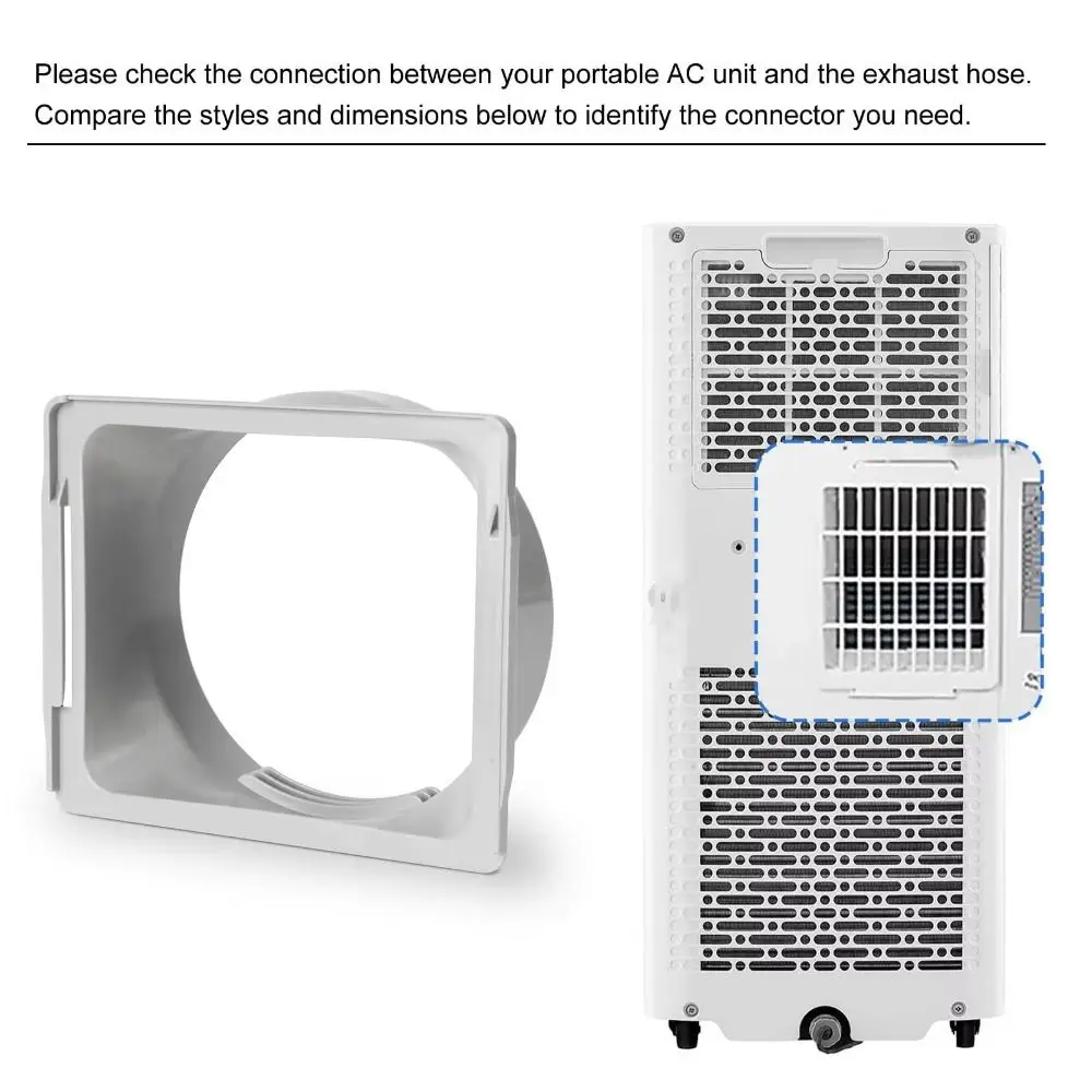 15cm Length AC Hose Adapter Easy Install Repair Feature Air Conditioner Exhaust Hose Square Duct Design Extension Function