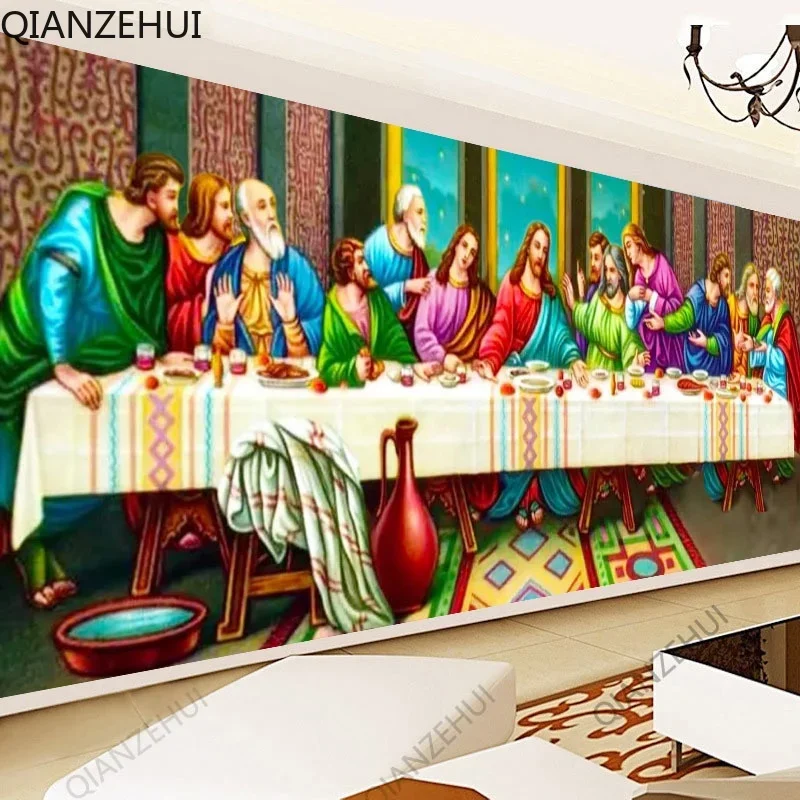 

DIY full Diamond Embroidery,Round Diamond christianity,last supper,jesus Living room decoration rhinestone Diamond painting