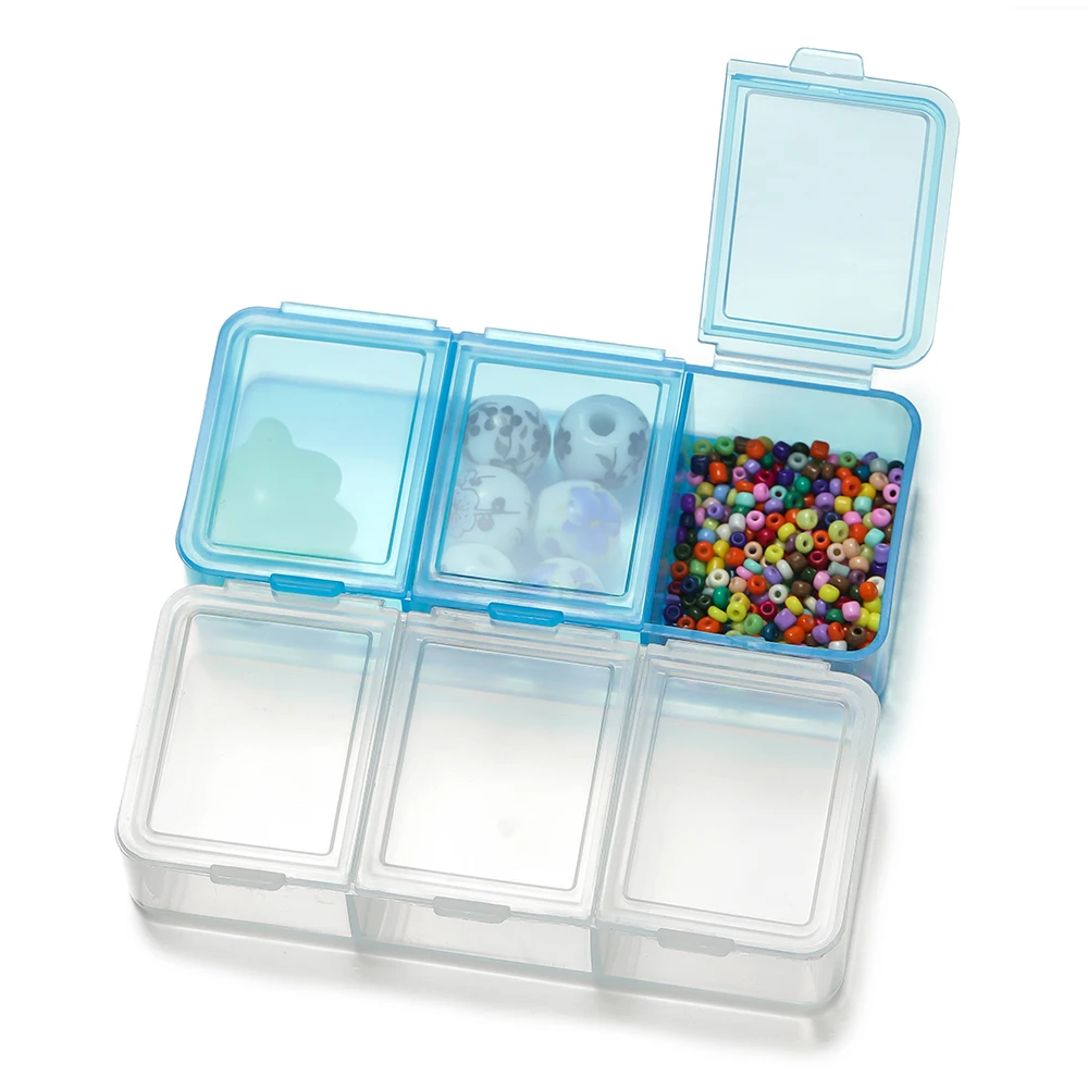 1pc 3Grids Plastic Jewelry Box Storage Case Craft Jewelry Organizer Rings Beads Jewelry Boxes Packaging Wholesale