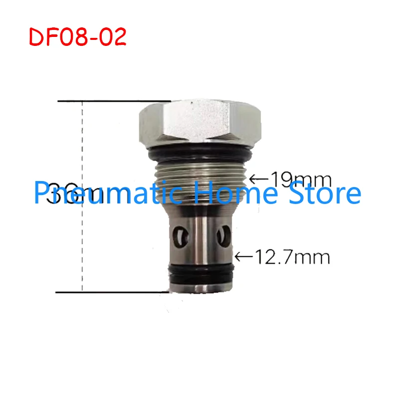 Hydraulic Threaded Cartridge Check Valve (Poppet-type) DF08-02 One-way Pressure-retaining Valve CV08-20