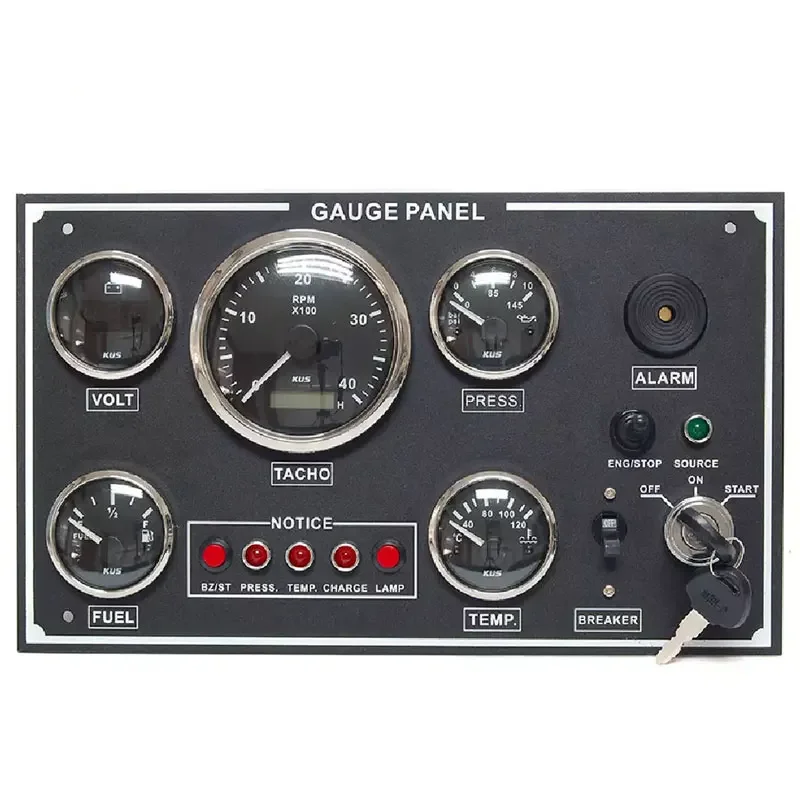 KUS Marine Engine Instrument Gauges panel, Compatible All Vessels Dashboard 12V 24V 243*196MM