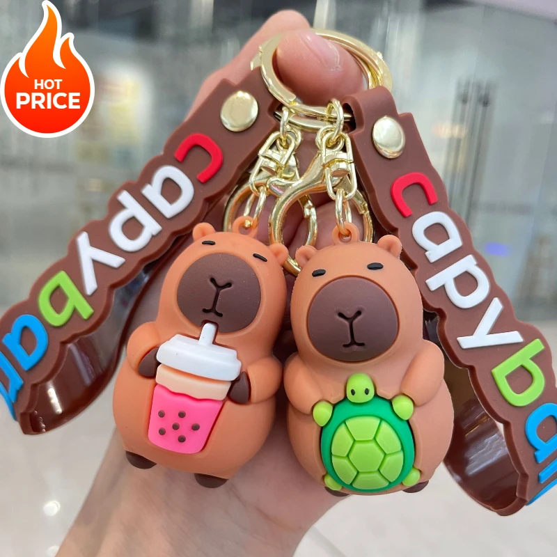 Capibala Water Dolphin Keychain Pendant Cartoon Doll Pendant Keychain Round Backpack Hook Small Gift  HOT SALE