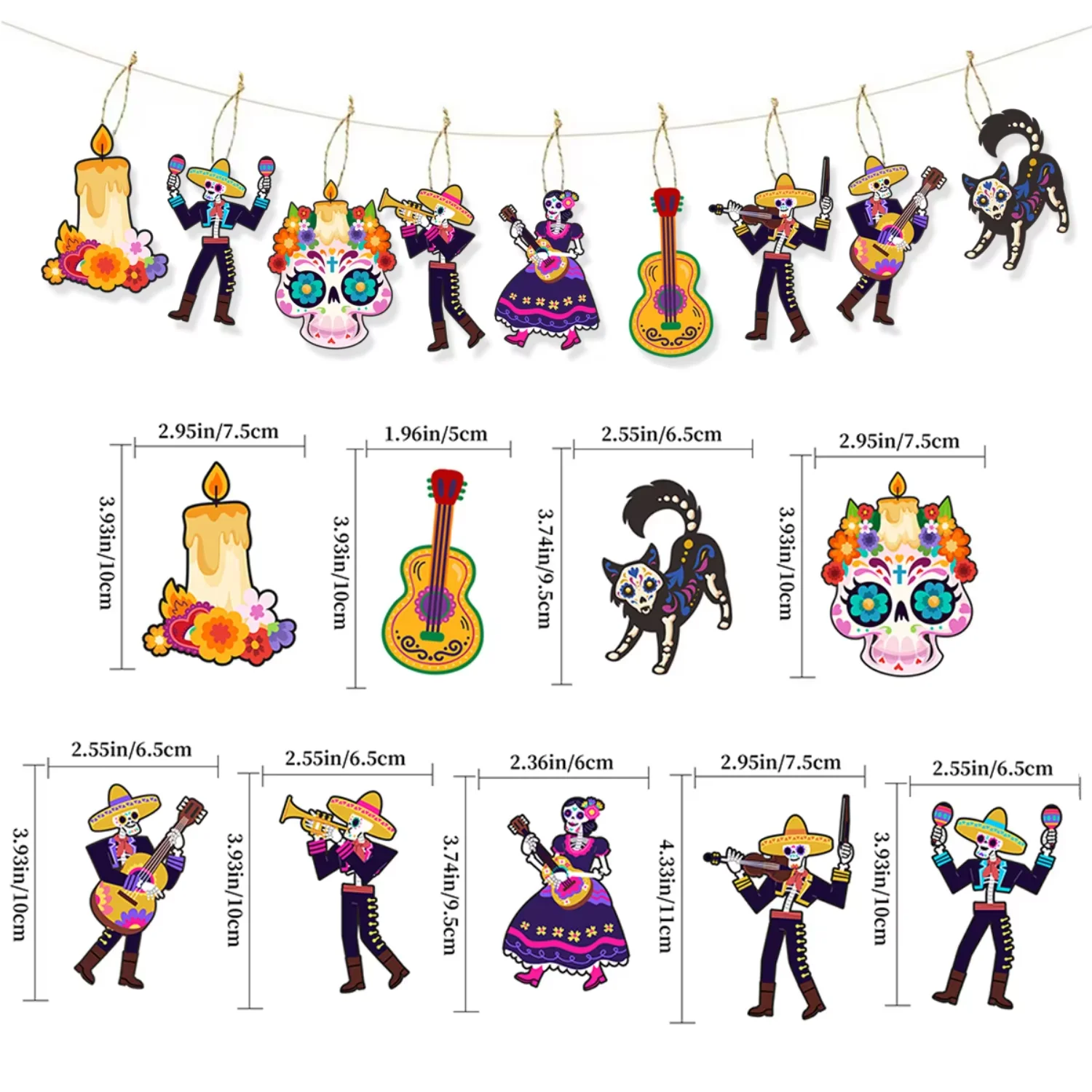 Halloween-Themed Wooden Decorative Pendant for Death  Outdoor Patio and  Tabletop Decorations image 3