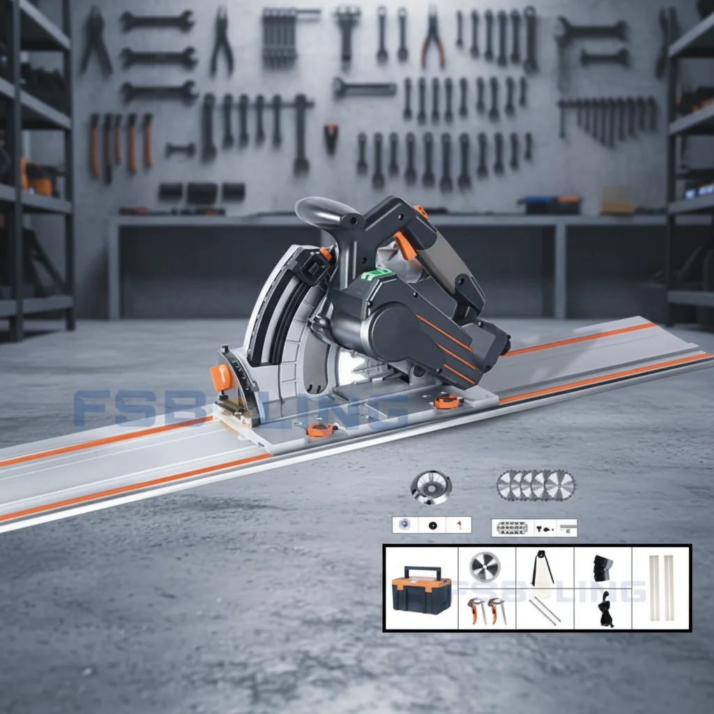 Silent Brushless Motor Miter Guide Saw with Guide Rail Track Saw