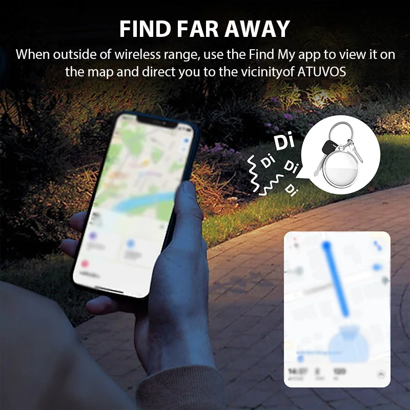 

GPS Tracker For IOS Smart Bluetooth-compatible Mini GPS Locator Wallet Key Pets Finder Anti Lost Device Work with Find My APP