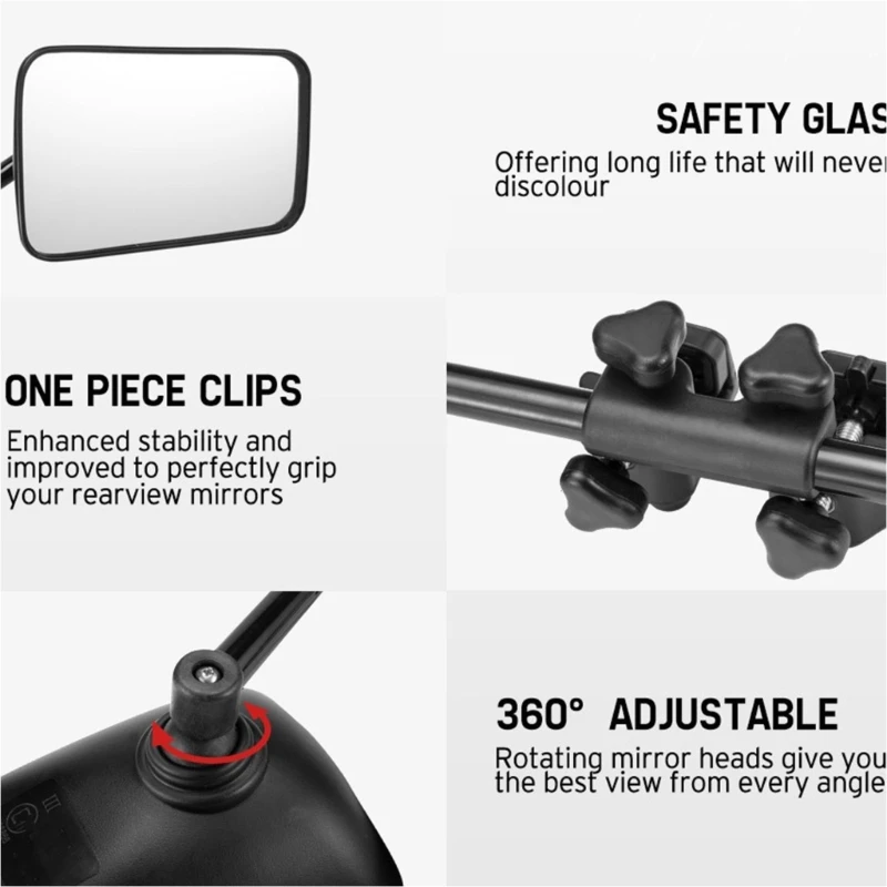 

2025 New 1 Pair Caravans Rear View Mirror Adjustable Car Vehicle Clip on Towing Mirror