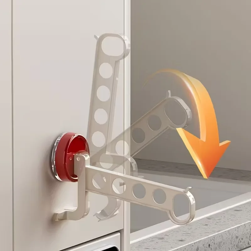 2-Pack Gantungan Pakaian Berwarna dengan Suction Cup, Rak Cucian Portabel 5 Lubang untuk Perjalanan, Hotel, dan Pengeringan di Rumah