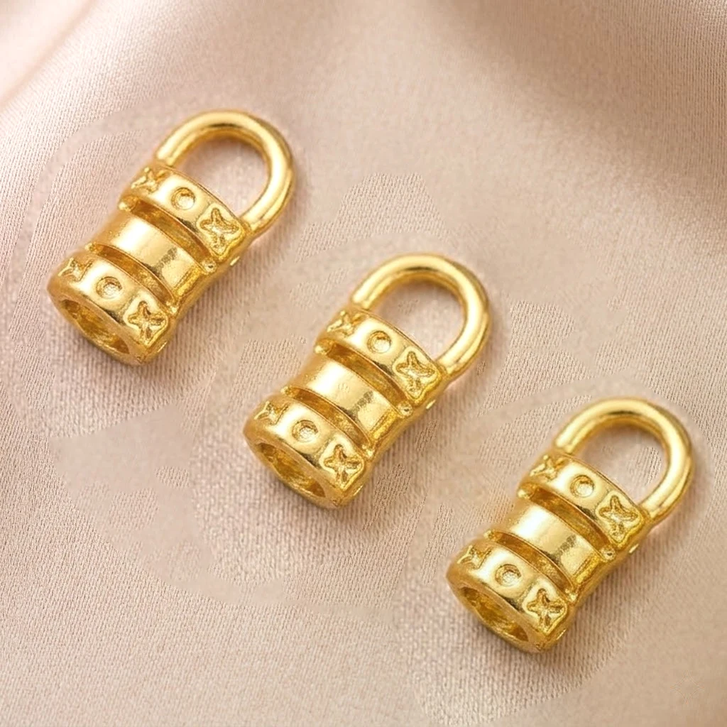 10 Stück 18K Gold Messing Quetschverschlüsse mit Schlaufe, Kordel-Endkappen, Clip für Lederkordeln und Ketten, DIY Schmuckherstellung – Detail 4