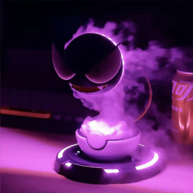 Smoking Night Light For Gengar Cute Anime Gaming Room Smoke Light Bedroom LED PC Table Decoration Christmas Children's Toy Gift