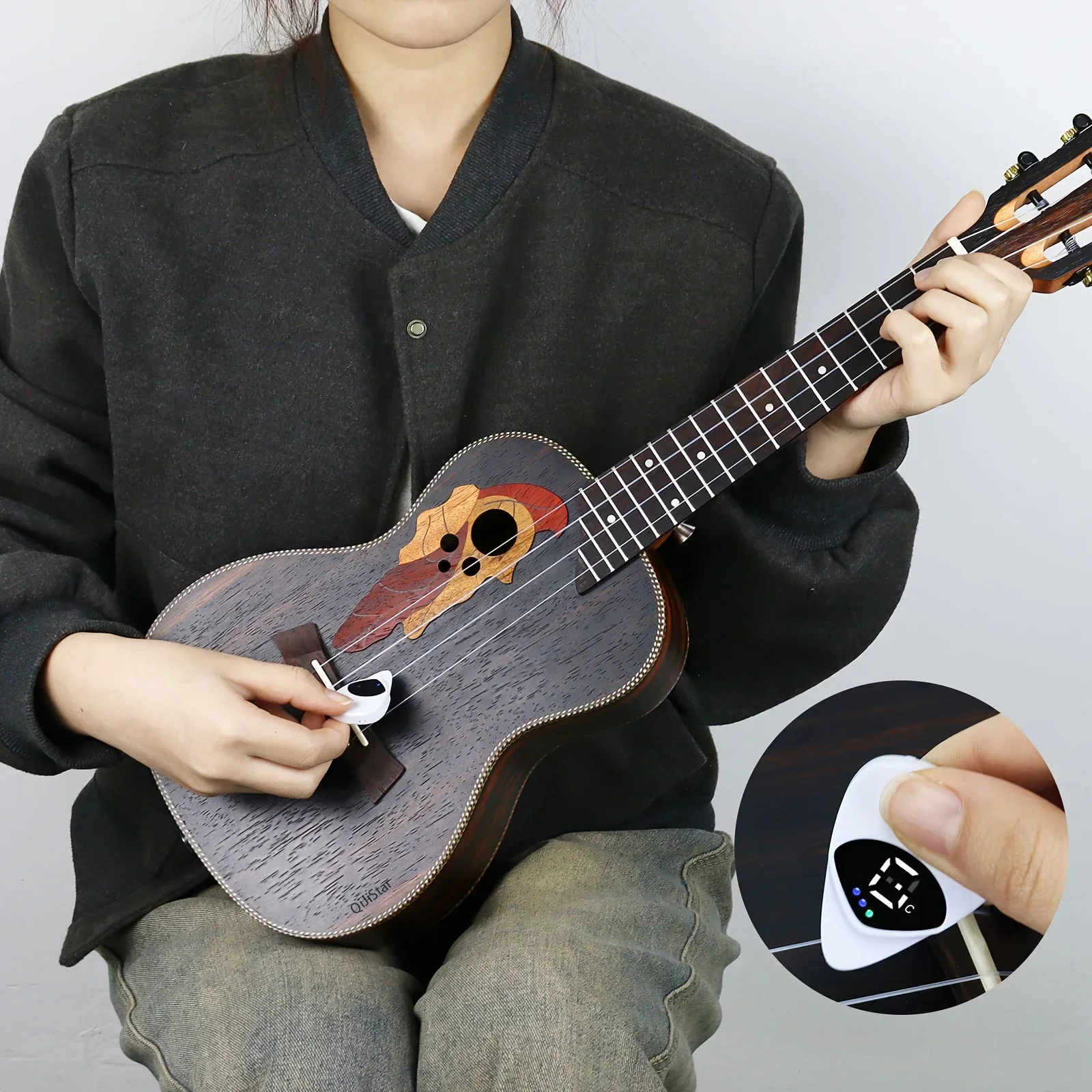 2-in-1 Guitar Pick & Tuner Portable Multi-Purpose Pitch Calibrator for Folk Guitars and Ukuleles 12-Tone Equal Temperament image 3