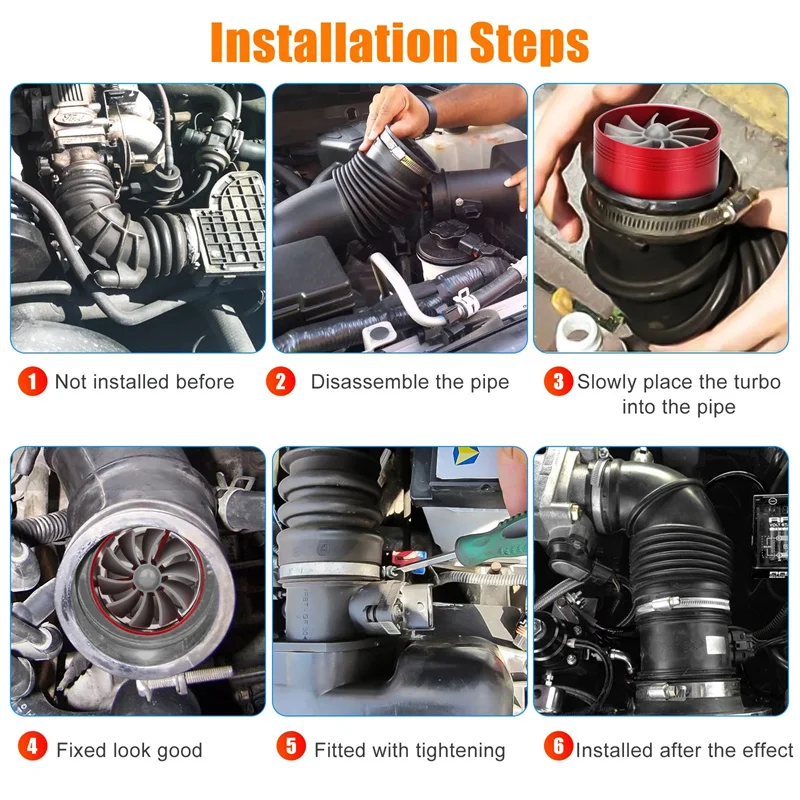 Compressore a turbina per auto, turbo rimontaggio, turbonatore ad aspirazione aria, compressore a ventola singola, kit risparmio gas, parte di ricambio automatica