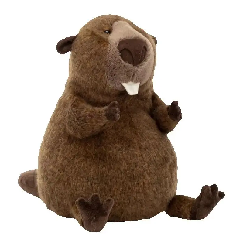 Simulation Beaver Plush Doll Big Teeth Design Soft Stuffed Wild Animal Toy Realistic Beaver Plushie Gift Girls