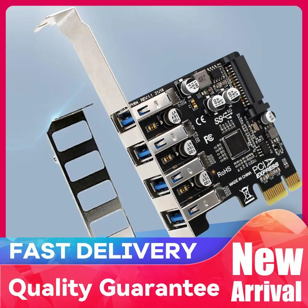 4 Port PCIe USB 3.0 HUB Adapter USB3 PCIe USB3.0 Controller 5Gbps Controller Converter PCI-E Extender Adapter Card for Computer