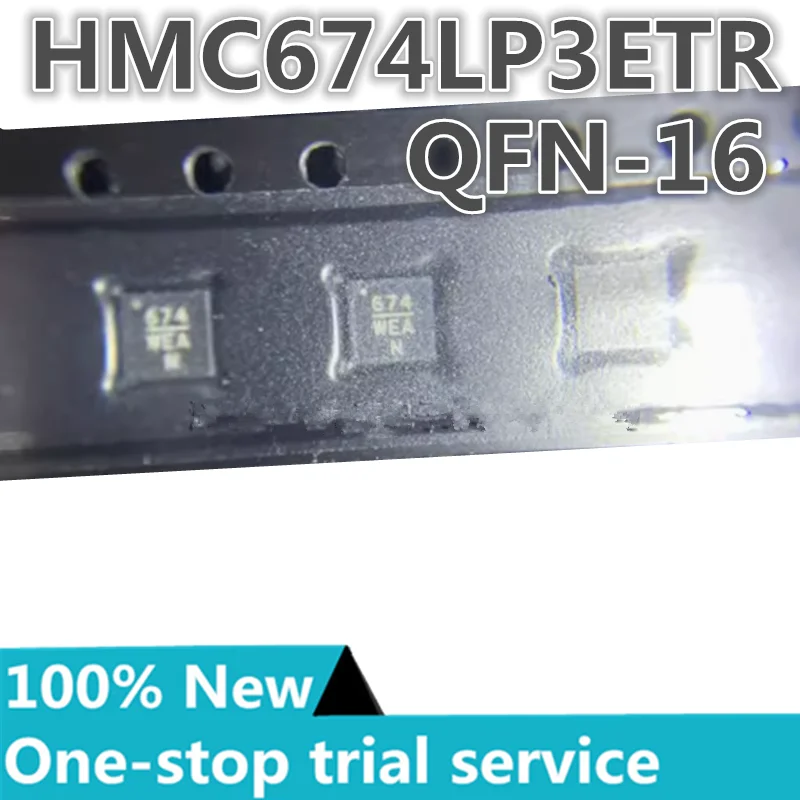 

1-10pcs %New original HMC674LP3E HMC674LP3ETR Screen printing 674 QFN-16 Comparator universal PECL
