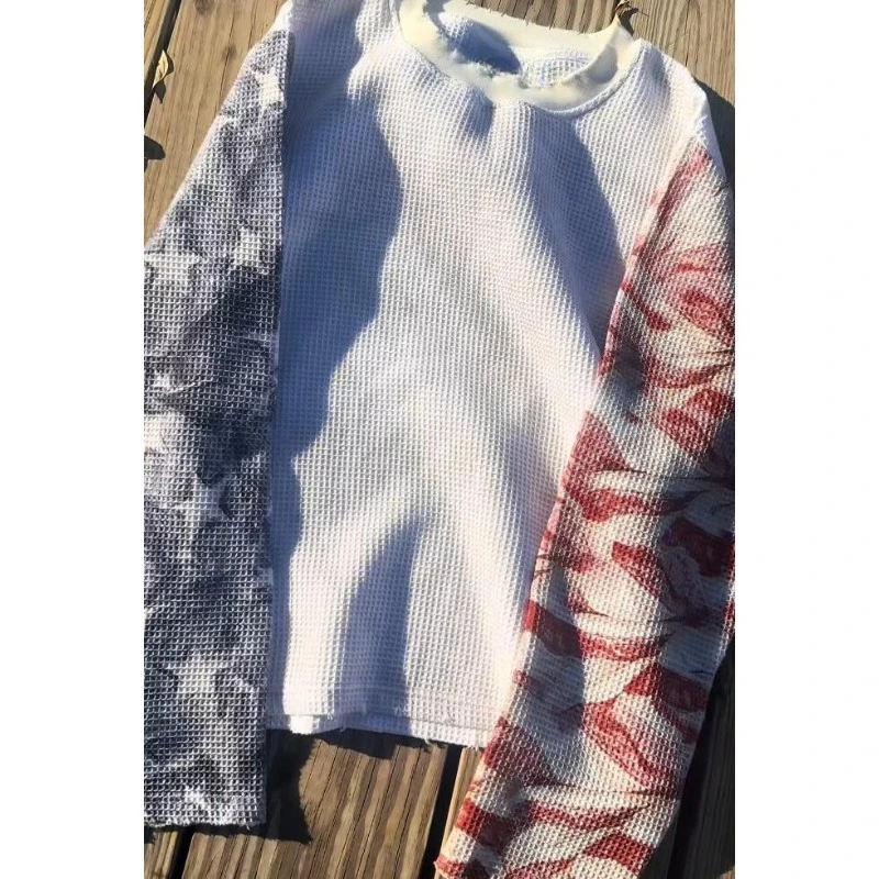 

Американская футболка с длинными рукавами, контрастной цветной строчкой, круглым вырезом, повседневный пуловер, персонализированный свитшот с принтом в стиле Y2K.