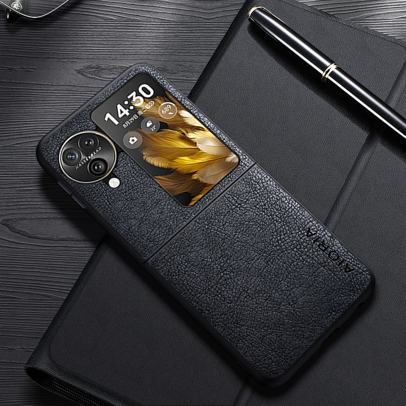 Case For Oppo Find N3 Flip Find N2 Flip Simple Design Luxury Leather Business Cover For Oneplus Open Case