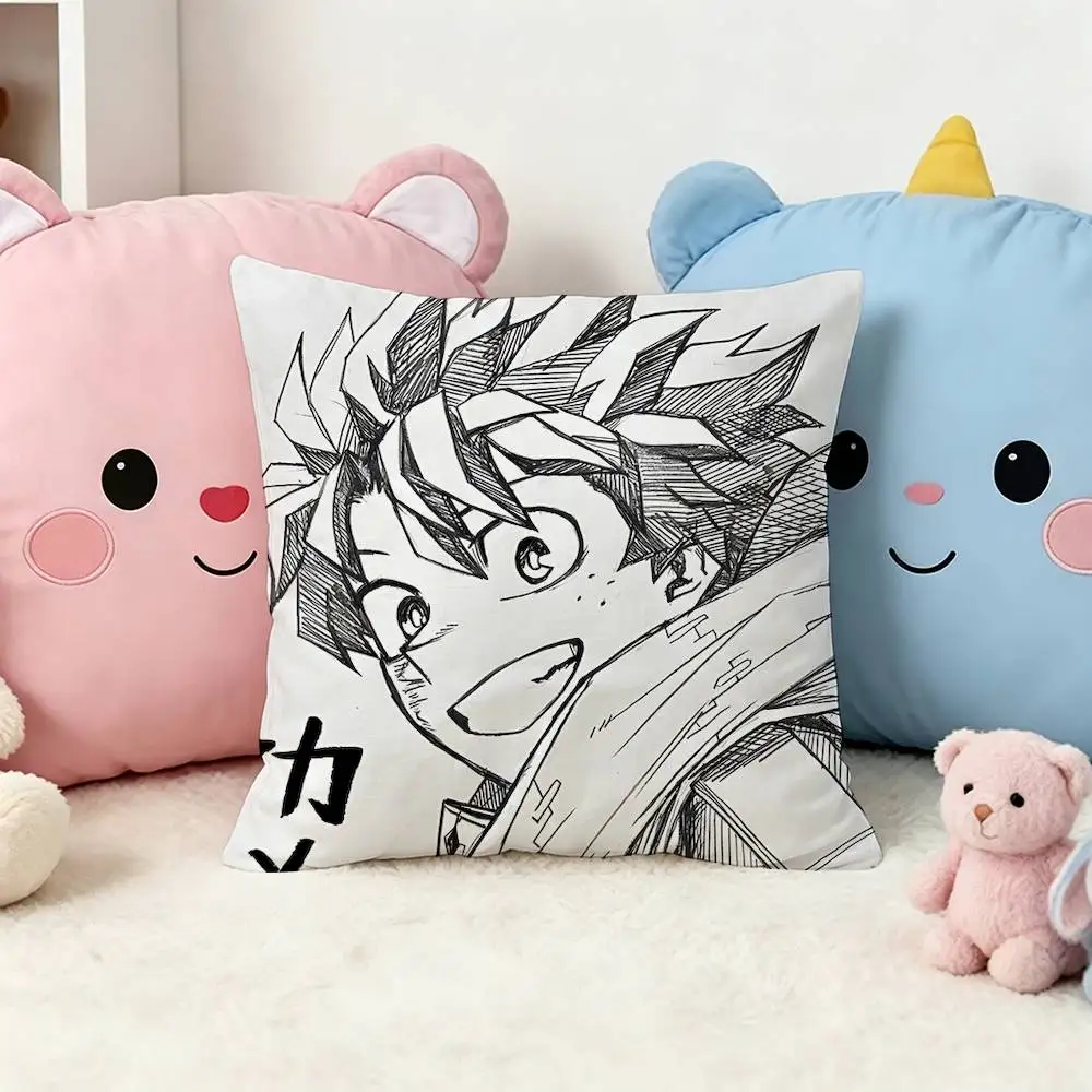 My Hero Academia Izuku Midoriya Square Double-Sided Printed Pillow Case Sofa Cushion Cover Bedroom Bedside Decor