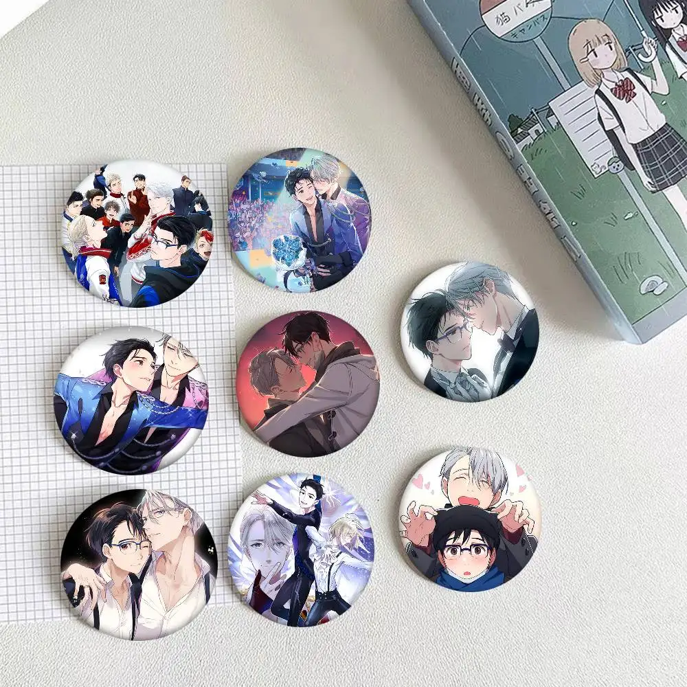 Anime Yuri On Ice Round Badge Creative Brooch Clothing Backpack Accessories Lapel Pin view 4