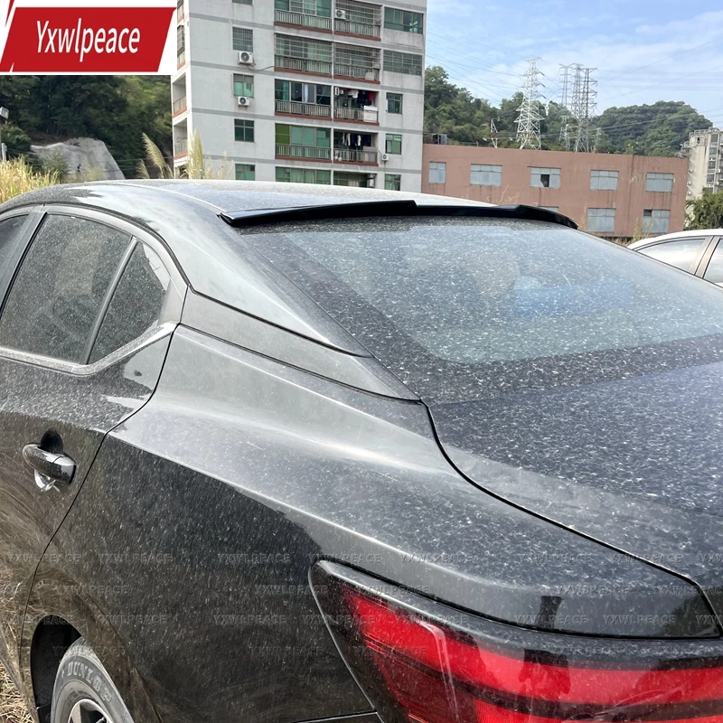 

For Nissan Sentra Sylphy Spoiler 2020 2021 2022 2023 ABS Glossy Black /Carbon Fiber Look M4 Style Rear Window Roof Spoiler Wing