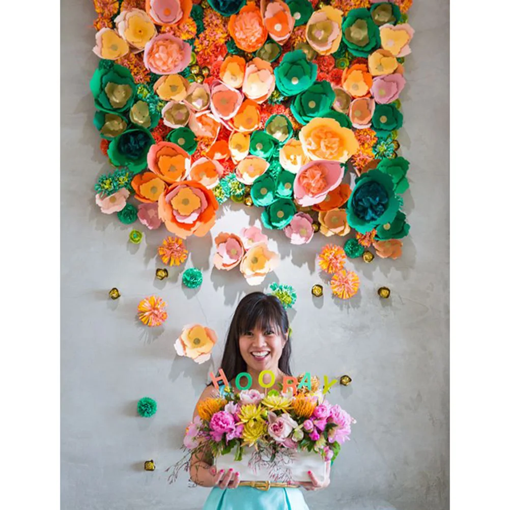 

2pcs Artificial Flowers Paper Wedding Decor Bridal Shower Anniversaries EcoFriendly Reusable Craft Projects Table