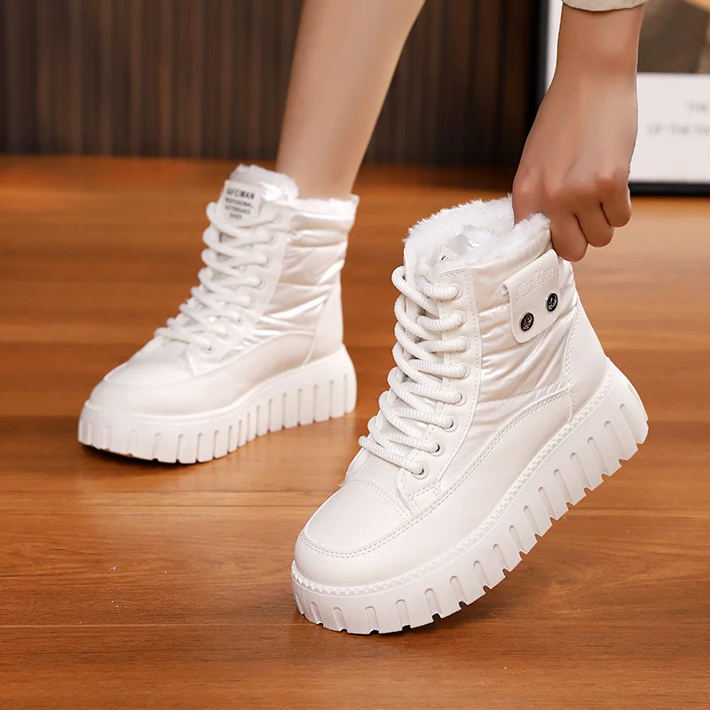 

Новые зимние женские ботинки, толстая противоскользящая хлопковая обувь, уличная модная теплая повседневная женская обувь, зимние зимние ботинки zapatos de mujer