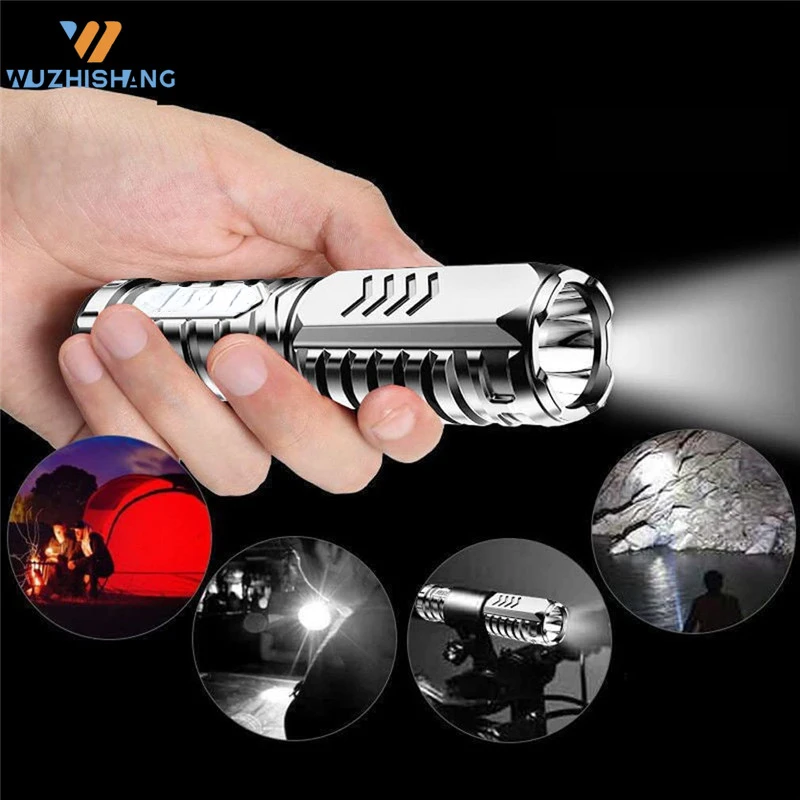 1/2PC Special Forces Strong Light Flashlight Powerful LED USB Charging Flashlight Outdoor Portable Household Commonly Used Light