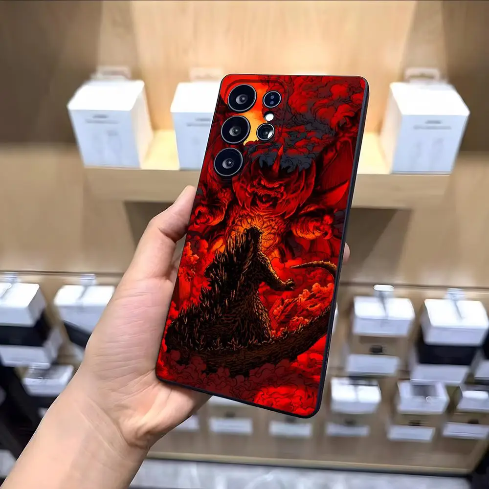 Чехол для телефона Big Cool-godzillas для Samsung S25 E S24 S23 FE S22 S21 S20 FE Plus Ultra Note20Ultra Black Soft Shell