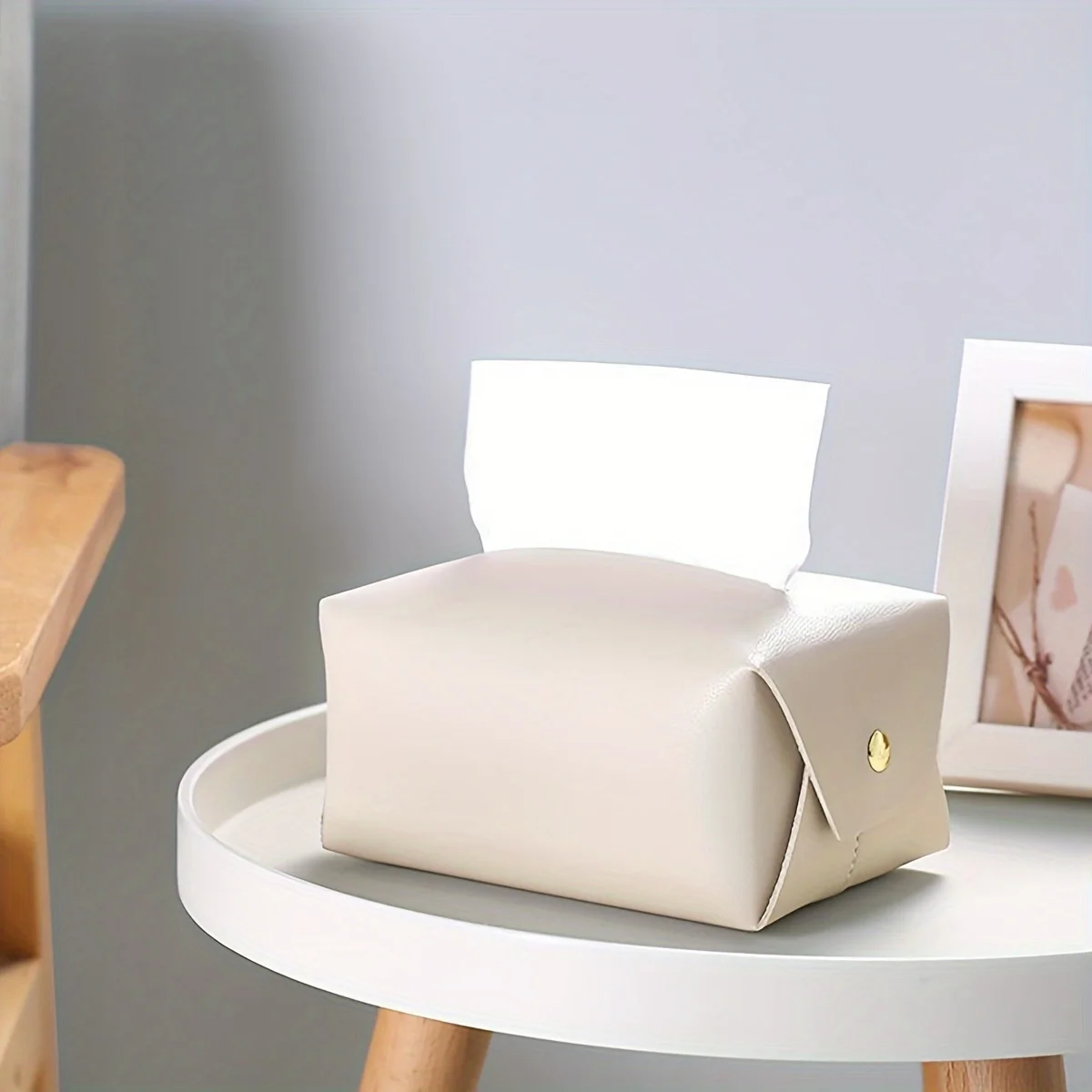 Tissue Box Cover - Bathroom Vanity, Bedside Table, Car Decoration Organizer Modern PU Leather Square Tissue Box Holder