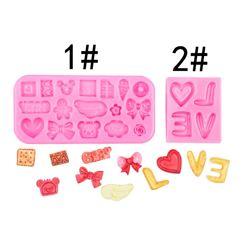 البسكويت الآيس كريم الآيس كريم القوس الحب LetterCake الديكور قالب من السيليكون A467
