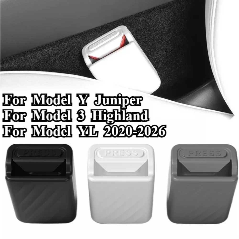 Image of Für Tesla Model Y Juniper Model 3 Highland Model YL 2020-2026 Silikon-Gurtschoner Vollständige Abdeckung Sicherheitsgurt-Schnallenabdeckung