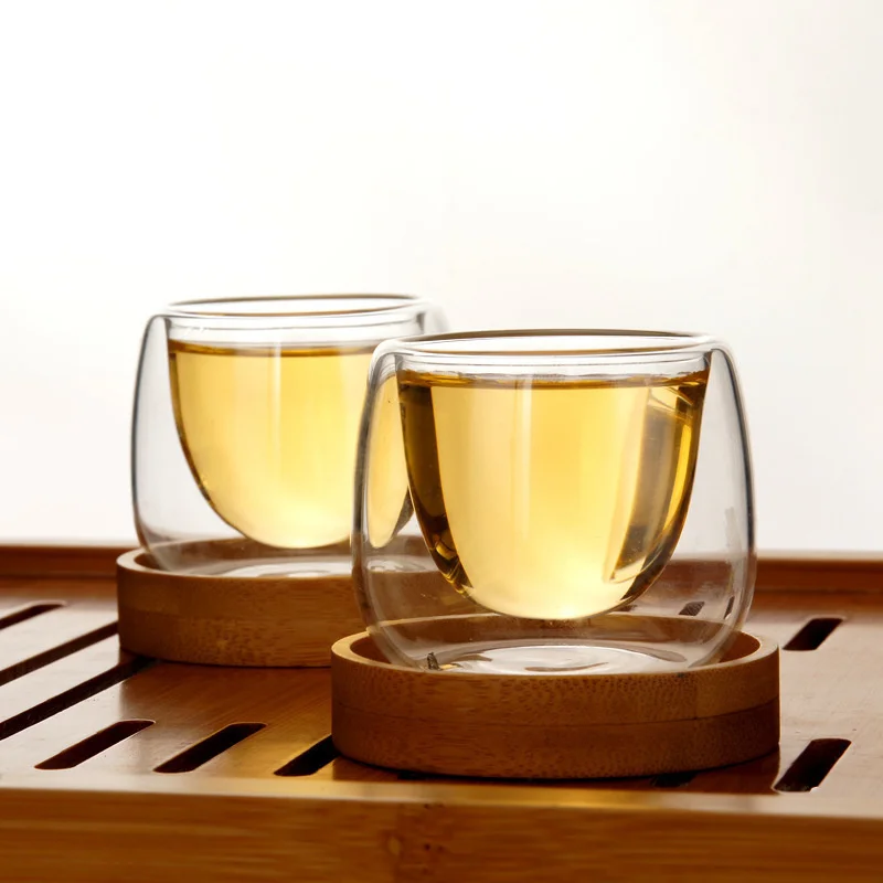 Design Double Wall Cup Teacup Bamboo Tray Set Anti-Hot Tasse Cafe Scented Tea Coffee Cups Copos Tazas Bardak Xicara Tumble