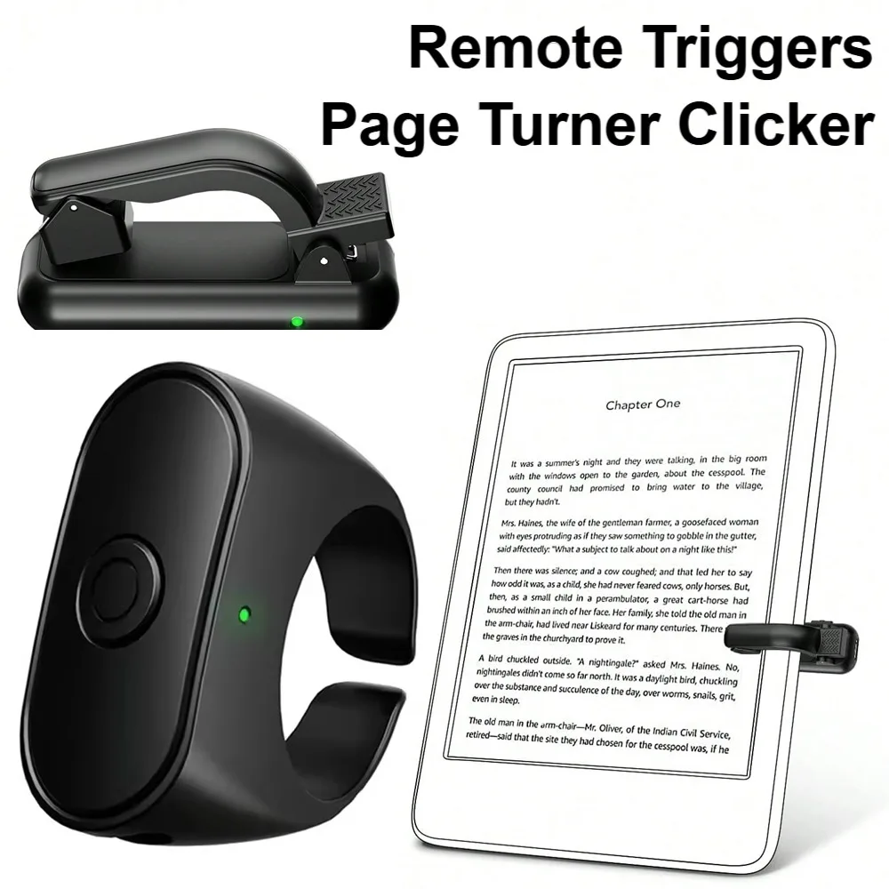 Control Remoto Inalámbrico 2 en 1 para Pasar Páginas, Control Remoto para Pasar Páginas, Disparador de Cámara para Teléfono y Lector Electrónico, para Kindle Paperwhite