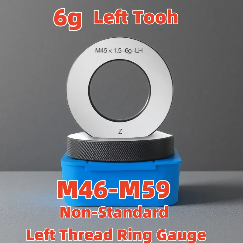 

1SET(1*GO+1*NOGO)6g metric left external thread ring gauge, coarse thread through stop gauge,and inspection tool M46M47M48-M59
