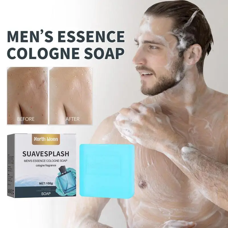 

Mens Cologne Soap Bar Oil Control Brightening Moisturizing Face Bath Soap Hydration Skin Strong Soothing for Handsome Boys