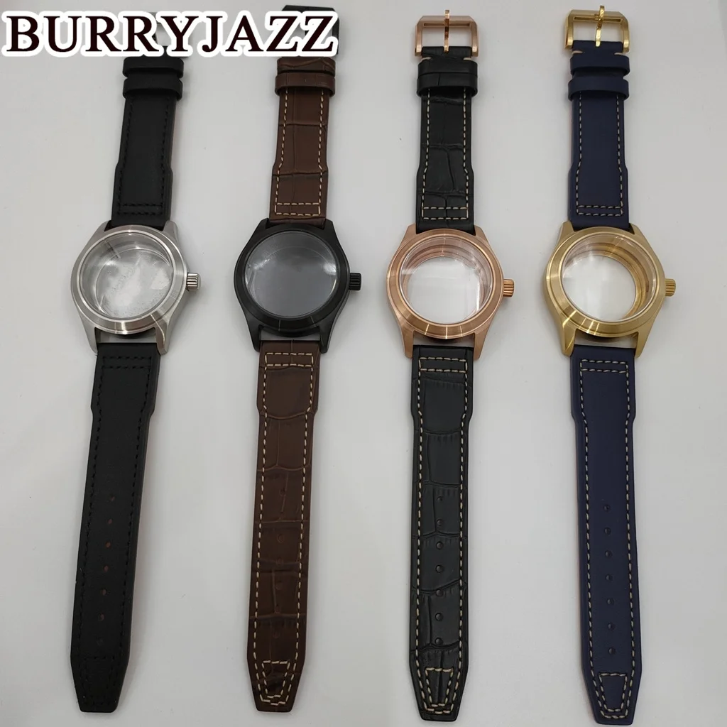 BURRYJAZZ 36mm 39mm NH35 NH36 NH34 NH38 NH70 NH72 ETA2824 PT5000 Watch Case Silver Black Gold Sterile Case Sapphire Glass