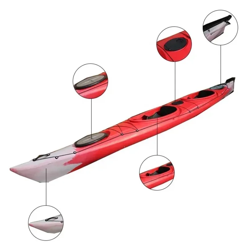 Professional 17 FT 2 Person Sea Ocean Fishing Kayak Leisure Touring Kayak For Water Sports