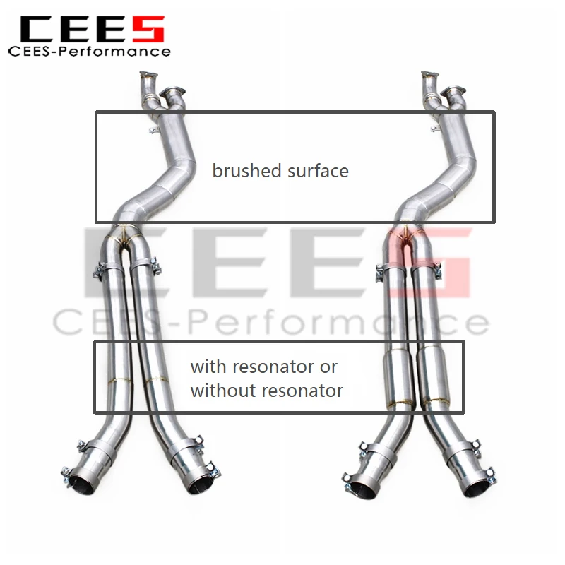 

CEES Newish High Quality 101mm Exhaust Pipes for BMW M3/M4 G80/G82/G83 S58 3.0T 2021-2024 4inch Single Midpipe With Resonator
