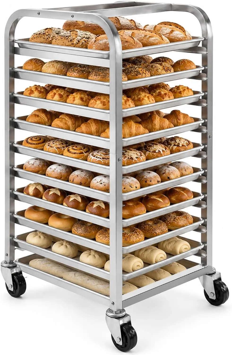 10段ステンレス製シートパンラック(車輪付き)、移動式ベーカ - Kitchen Baking Cart のレビューと価格