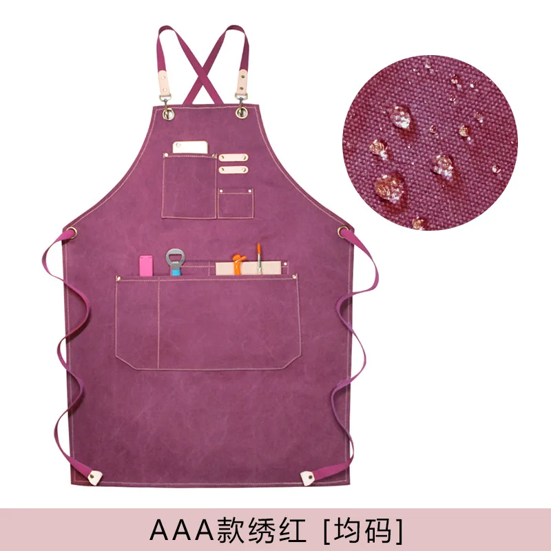 apron New Fashion Canvas Kitchen Aprons For Woman Men Chef Work Apron For Restaurant Bar Shop Cafes Studios Uniform