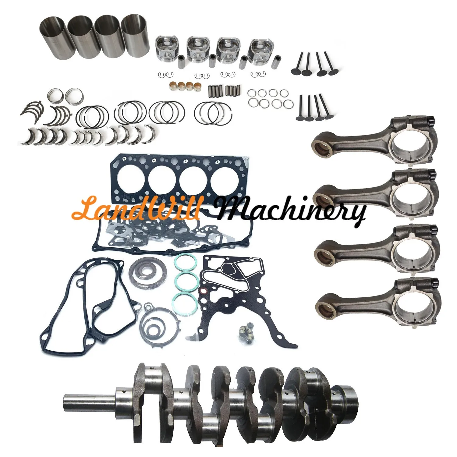 Overhaul Rebuild Kit + Connecting Rod + Crankshaft Fits For Toyota 2L Engine