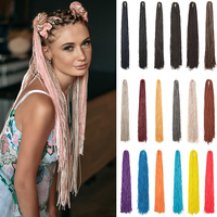 3X Pre-Looped Synthetic Zizi Braids 24 Inch Thin Small Box Braid Crochet Twisted Hair Synthetic Braiding Hair Extension